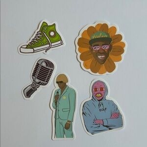 Tyler the Creator Sticker Set with Green Shoe and Microphone